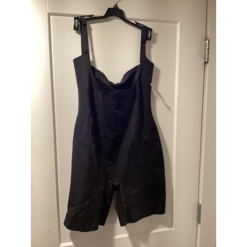 Commando Luxe Control Mid-Thigh Bodysuit Black Shapewear Large NWT